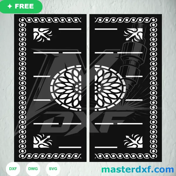Chain Link Border Floral Medallion DXF Slat Panel DXF File